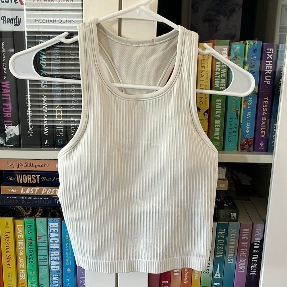 lululemon athletica White Ribbed Tank Top